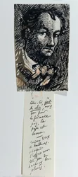 Selbstporträt mit Inschrift